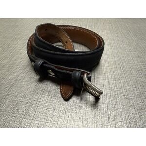 Lucchese Belt Buckle Size 30" Black Suede USA Silver Buckle Vtg